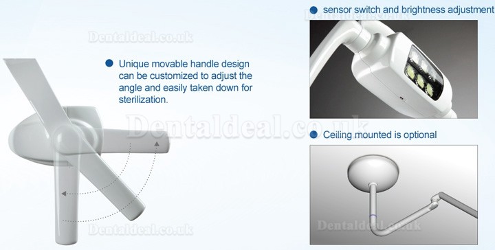 Ceiling-mounted Dental Oral Light Lamp Operating Lamp 6 LED Lens With Arm